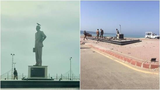 The Independence:baloch-liberation-army-blows-up-mohammad-ali-jinnahs-statue-in-gwadar